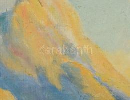 Jelzés nélkül: Hegyvidék. Olaj, vászon, faroston. Dekoratív fakeretben, 32×25,5 cm