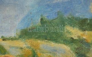 Jelzés nélkül: Hegyvidék. Olaj, vászon, faroston. Dekoratív fakeretben, 32×25,5 cm