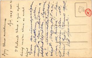 1927 Győr, Győry Vilmos emlékünnep, Dr. Dukavits Vilmos a győri egyházközség nevében átveszi az emlé...