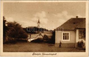 1929 Sámsonháza, látkép, templom