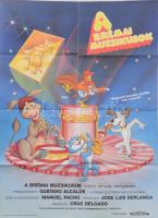 1990 Brémai Muzsikusok, 2 db plakát, rendezte: Cruz Delgado, rajzfilmplakát, ofszet, papír, Offset é...