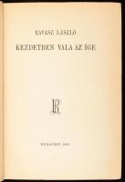 Ravasz László: Kezdetben vala az ige. Harsányi Zsolt előszavával. A szerző, Ravasz László (1882-1975) református lelkész, a Dunamelléki Református Egyházkerület püspöke, az MTA tagja által aláírt példány. Bp., 1941, (Franklin-ny.), XXV+(1)+322+(2) p. Kiadói félvászon-kötés, kissé viseltes borítóval, sérült gerinccel.