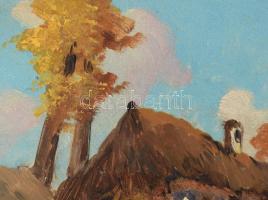 Németh György (1888-1962): Szamárkordé. Olaj, karton, jelzett. Dekoratív fakeretben. 25x34 cm