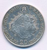 1840B 20kr Ag "V. Ferdinánd" T:XF, kis patina Huszár:2081.,Unger III.: 1419.