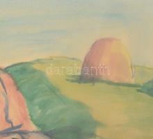 Cselényi Walleshausen Zsigmond (1887-1978): Balaton, 1926. Akvarell, papír, Jelzett. 37x28 cm. Üvege...