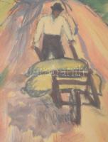 Cselényi Walleshausen Zsigmond (1887-1978): Balaton, 1926. Akvarell, papír, Jelzett. 37x28 cm. Üvege...