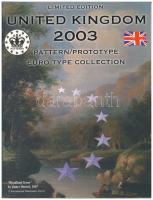 Nagy-Britannia 2003. 1c-2E (8xklf) próbaveret forgalmi sor karton dísztokban T:UNC Great Britain 2003. 1 Cent - 2 Euro (8xdiff) trial strike coin set in cardboard case C:UNC