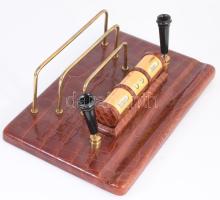 6 részes krokodilbőr asztali szett, levéltartó öröknaptárral, tolltartó, tapper, ékszeres doboz, not...