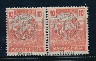 Nagyvárad 1919 Magyar Posta 10f pár alulra csúszott "Bani" felirattal, Bodor vizsgálójellel