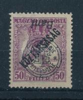 Nagyvárad 1919 Zita/Köztársaság 50f fordított felülnyomattal, Bodor vizsgálójellel