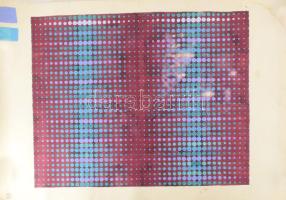 Jelzés nélkül: 7 db geometrikus és op-art kompozíció, 1970-80 körül. Akvarell, papír, feltekerve, részben kissé sérült, 46x63 és 62x90 cm közötti méretekben.