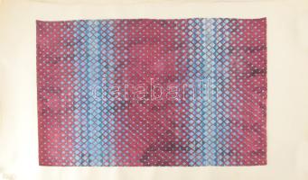 Jelzés nélkül: 7 db geometrikus és op-art kompozíció, 1970-80 körül. Akvarell, papír, feltekerve, ré...