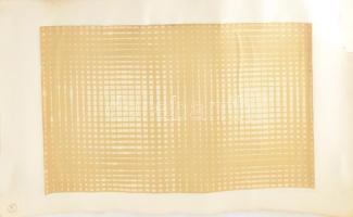 Jelzés nélkül: 7 db geometrikus és op-art kompozíció, 1970-80 körül. Akvarell, papír, feltekerve, ré...