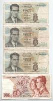Belgium 1964. 20Fr + 1966. 50Fr T:F-VG Belgium 1964. 20 Francs + 1966. 50 Francs C:F-VG Krause P#138, P#139