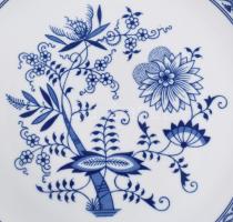 Bohemia hagymamintás kínálótál, jelzett, hibátlan, d: 30 cm