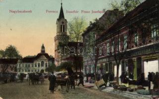 Nagybecskerek Franz Joseph square regional hall with boutique and the shop of József Tóth