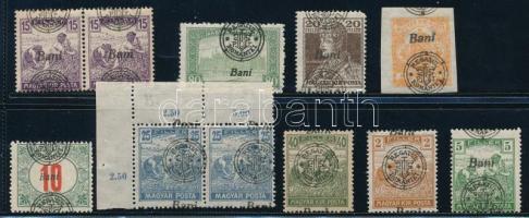 Nagyvárad 1919 11 db bélyeg elcsúszott felülnyomattal, Bodor vizsgálójellel