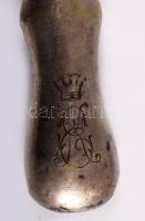 4 darab ezüst (Ag) és ezüst (Ag) nyelű evőeszköz, jelzett, bruttó 181g