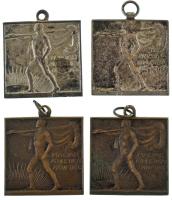 1930 k. "Magyar Athletikai Szövetség" egyoldalas bronz díjérem (31x30mm) (4db, ebből 2db ezüstözött) T:XF,VF
