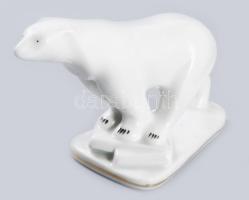 Jelzett jegesmedve figura, hibátlan, 17x9 cm