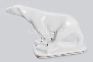 Jelzett jegesmedve figura, hibátlan, 17x9 cm