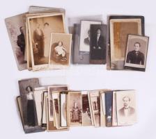 ca 1860-1890 kb 50 db vizitkártya és kabinetfotó, benne érdekességek, hajós, katonai, városkép is