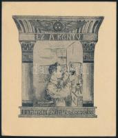 Visontay jelzéssel: Ez a könyv Frankl Antal gyógyszerészé (szecessziós ex libris). Raszteres klisé, papír, jelzett a klisén. 8,5x7,5 c,