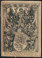 Lino Lipinsky (1908-1988): Ex libris Rakovszky Antal, 1926. Rézkarc, papír, jelzett a karcon. 11x8 cm