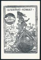 Gyulai Líviusz (1937-): Ex Libris Ujszászi Róbert. Fametszet, papír, jelzett a metszeten, 17×12 cm