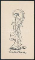Jelzés nélkül: Ex libris Carolus Kovrig (Kovrig Károly könyvjegy). Klisé, papír. 8x3 cm
