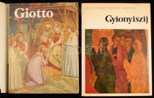 2 db-os könyvtétel: Giotto életműve. Szerk. Edi Bacchesi. Bp.,1984, Corvina Kiadó. Kiadói egészvászon-kötés, papír védőborítóban. + Gyionyiszij. Az egyetemes festészet mesterei. Bp.,1982, Corvina Kiadó. Kiadói papírkötés. Színes képanyaggal gazdagon illusztrált kötetek.