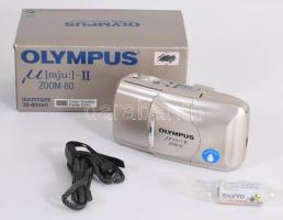 Olympus Mju-II fényképezőgép zoom 80 35mm, 1:2,8 objektívvel, eredeti dobozában, leírással, bontatla...