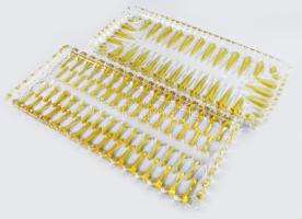 2 darab régi kristály tálca, ezüstpácolt díszítéssel, hibátlan, 34x15 cm