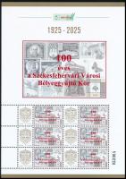 2025 100 éves a Székesfehérvári Városi Bélyeggyűjtő Kör 6 bélyeges megszemélyesített kisív