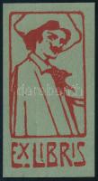 Józsa Károly (1872-1929): Ex libris. Linómetszet, papír, jelzés nélkül, 8×4 cm
