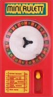 "Mini Game Roulette" retró zseb-rulett játék, működő, jó állapotban, 12x6,5 cm / Vintage pocket roulette toy, in working, good condition