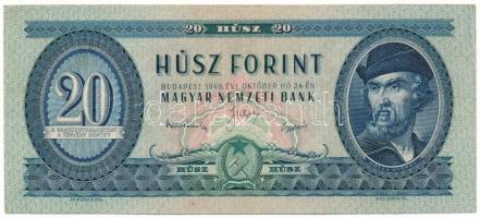 1949. 20Ft "C 079 159834" T:F, szép papír Adamo F10