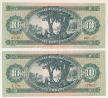 1960. 10Ft (2x) sorszámkövetők "A 539 067075 - 539 067076" T:AU, hullámos papír
Adamo F5