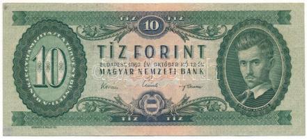 1962. 10Ft "A 838 039018" a sorszámnál az egyik kerek, a másik szögletes 3-as T:F Adamo F6
