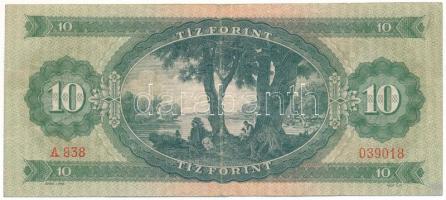1962. 10Ft "A 838 039018" a sorszámnál az egyik kerek, a másik szögletes 3-as T:F
Adamo F...