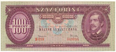 1962. 100Ft "B 019 049894" T:AU hullámos papír