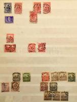 Régi magyar bélyegek Abria berakóban, benne sok összefüggés, egykörös bélyegzés