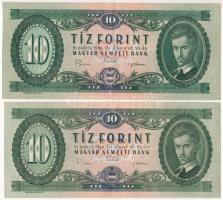 1969. 10Ft (2x) "A 414 009694, A 662 021651" T:XF mind szép papír Adamo F7