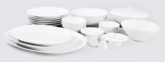 Rosenthal 33 részes fehér porcelán szervírozó készlet. 6 darab mélytányér, 6 darab nagytányér, 6 dar...