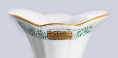 Herendi Indiai kosár mintás váza. Jelzett, hibátlan, m: 19,5 cm