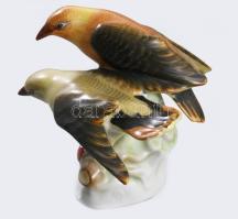 Herendi madárpár. Jelzett, kézzel festett, hibátlan, m: 9,5 cm