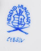 Herendi Viktória mintás bonbonier. Jelzett, rózsán sérüléssel, d: 9,5 cm