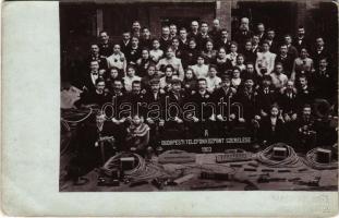 Budapest, A Budapesti Telefonközpont szerelés 1903, csoportkép. Magyar Imre photo