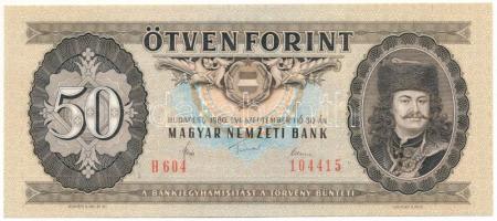 1980. 50Ft "H604 104415" T:UNC, hullámos papír Adamo F22