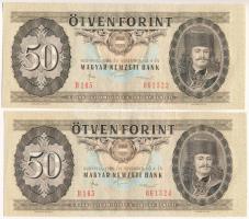 1986. 50Ft (2x) sorszámkövetők "D 165 061323 - D 165 061324" T:XF, szép papír Adamo F25